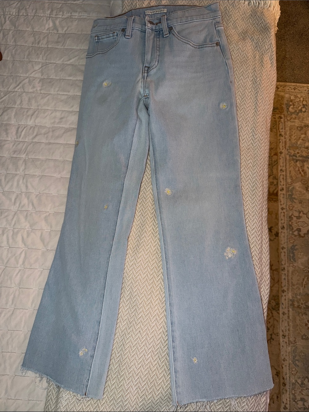 Light Blue Women’s Denim Jeans with Subtle Distress - lucky brand